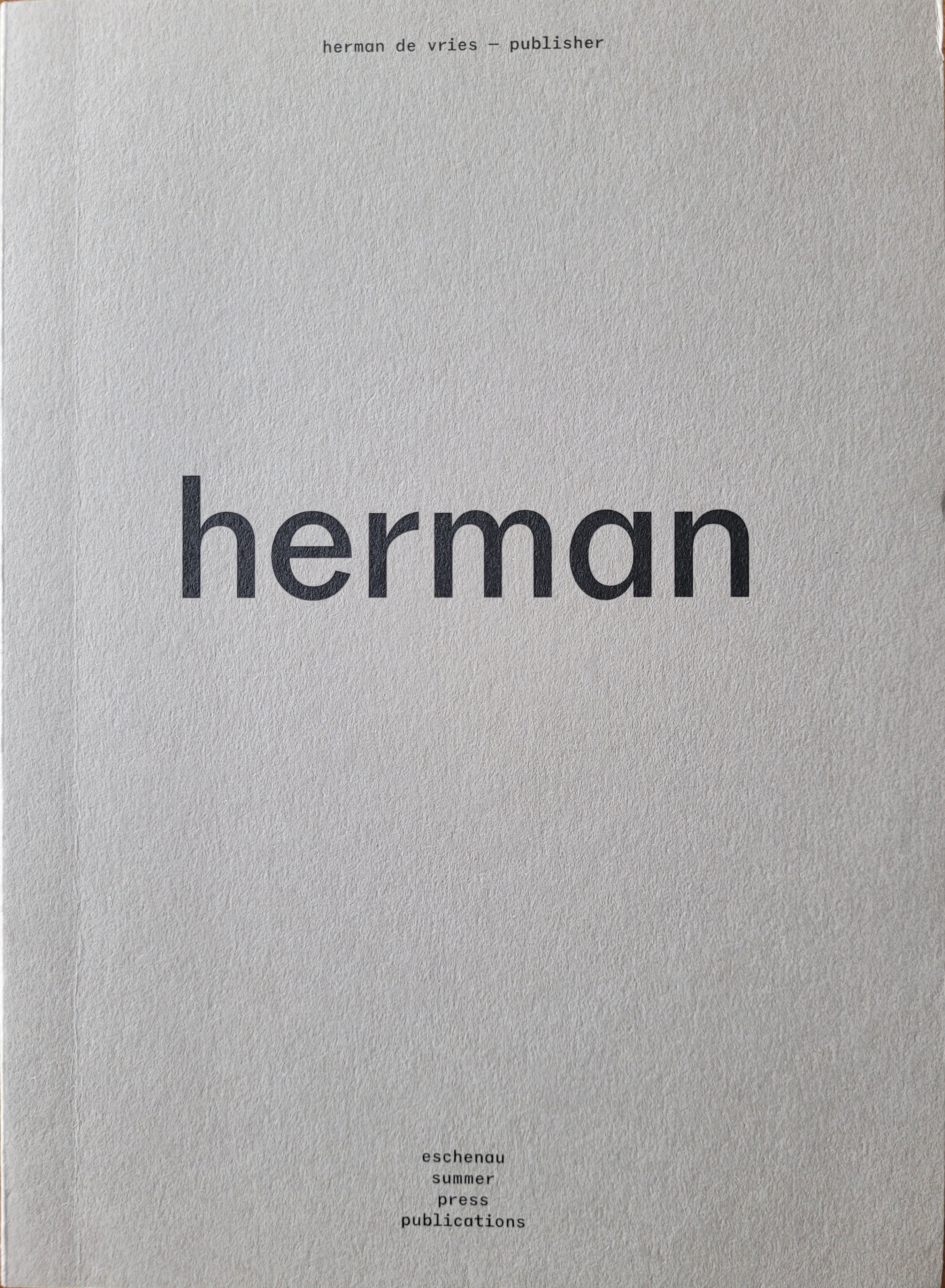 Hermann Veeh ハープ 0931 2010年製 herman de vries - publisher - ACC Art Books US