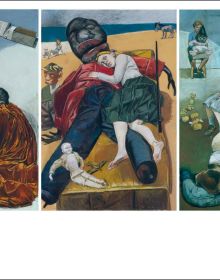 Book cover of London Calling: Francis Bacon, David Hockney, Paula Rego, Lucian Freud; featuring a portrait of figure with a cigarette in mouth. Published by Waanders Publishers.