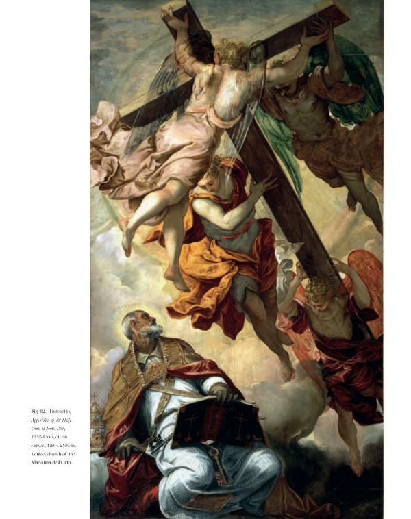 Painting detail of 'Angel Foretelling the Martyrdom to Saint Catherine of Alessandria' by Tintoretto, on cover of 'David Bowie's Tintoretto, The Lost Church Of San Geminiano', by Hannibal Books.