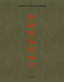Capitalized red font down center of dark green cover of 'Present', by Hannibal Books.