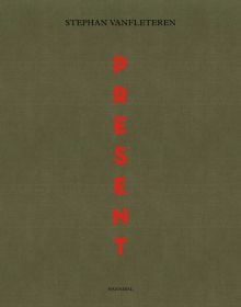 Capitalized red font down center of dark green cover of 'Present', by Hannibal Books.