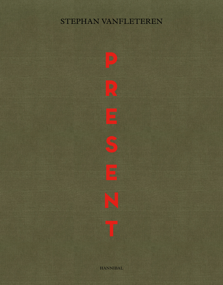 PRESENT in bright red font down centre of khaki green cover.