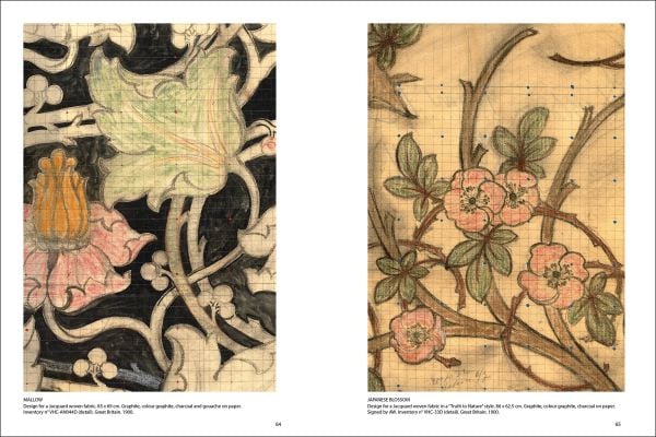 Book cover of The Van Hoe Collection: Grammar of Textiles, with a floral design with a grid-line over top. Published by Hopper&Fuchs.