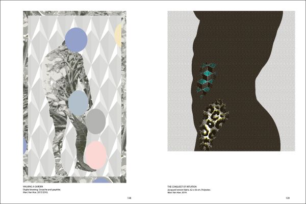 Book cover of The Van Hoe Collection: Grammar of Textiles, with a floral design with a grid-line over top. Published by Hopper&Fuchs.