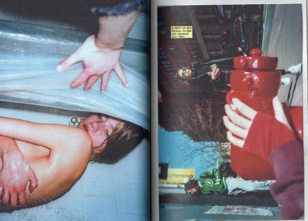Book cover of THANK YOU BYE: Clémentine Balcaen, with a close-up of fashion model with thick black eye-liner and red lipstick. Published by Hopper&Fuchs.