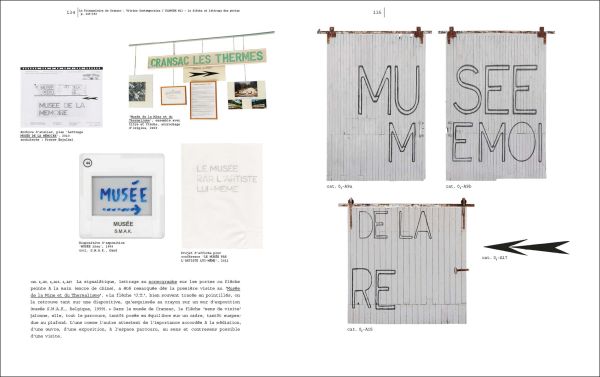 Book cover of Musée de la Mémoire ‘PROPRIÉTÉ UNIVERSELLE’ ®: Joëlle Tuerlinckx, with three white squares of paper. Published by Hopper&Fuchs.