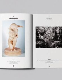 Book cover of Hybrids: Composite Creatures From Fables, Myths and Legends, featuring a drawing of a figure; half human, half animal. Published by Hopper&Fuchs.