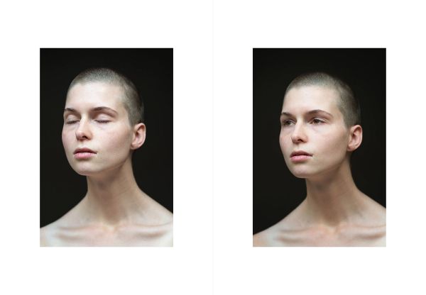 Book cover of Emotions In Between Emotions, with two female figures; one resting head on the others lap. Published by Hopper&Fuchs.