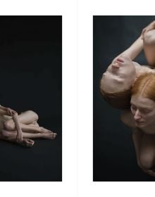 Book cover of Emotions In Between Emotions, with two female figures; one resting head on the others lap. Published by Hopper&Fuchs.