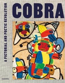 Collage artwork in gouache 'Carnaval', 1951, by Karel Appel, on cover of 'COBRA', by Hannibal Books.