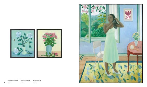 Book cover of Ben Sledsens, featuring a painting of a green and blue forest tilted 'The Lake Painter'. Published by Hannibal Books.