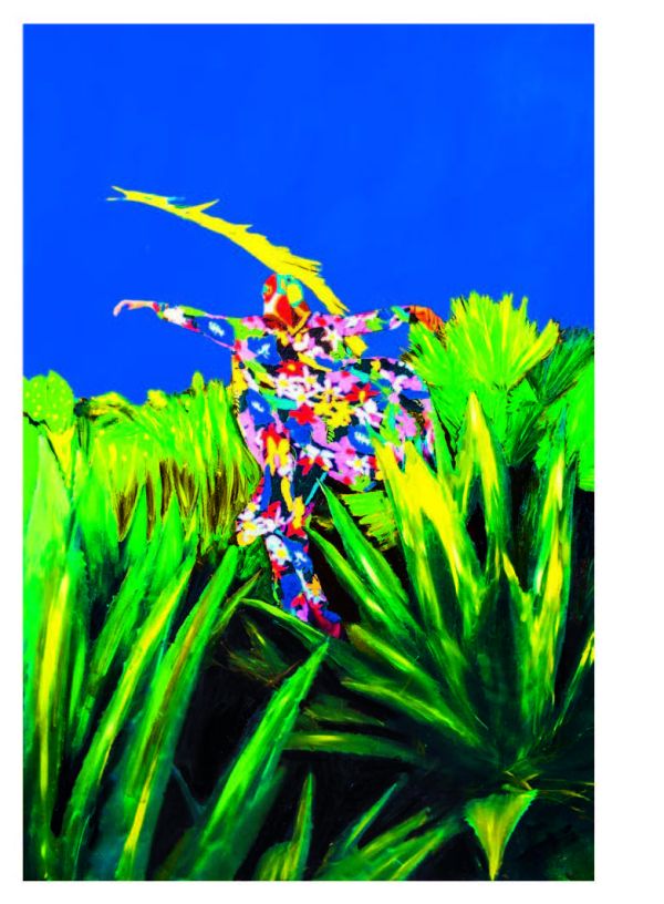 Book cover of The Endless Coloured Ways, featuring a nude female holding baby, sitting on a stool covered with brightly-coloured floral rug. Published by Hannibal Books.