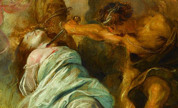 Book cover of Baroque Influencers, with an Oil painting titled 'The Fall of the Rebel Angels' 1562, by Pieter Bruegel the Elder. Published by Hannibal Books.