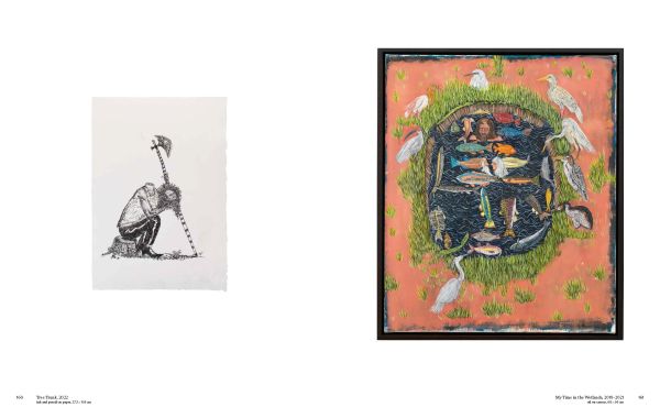 Book cover of Bram Demunter featuring a painting of figure in white clothes holding a bone in left hand, atop a colorful mound of plants. Published by Hannibal Books.