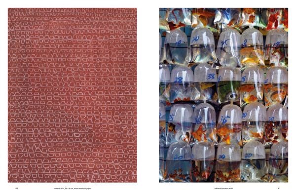 Book cover of Hong Kong Whispers, with two mops resting against wall, and two stools stacked on top of each other. Published by Hannibal Books.