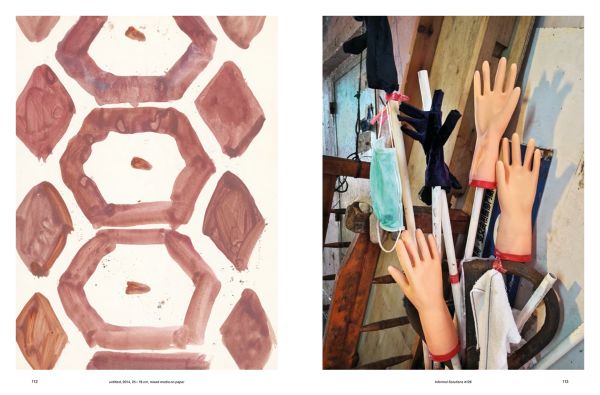 Book cover of Hong Kong Whispers, with two mops resting against wall, and two stools stacked on top of each other. Published by Hannibal Books.