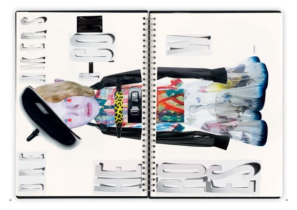 Book cover of Walter Van Beirendonck's Cut the World Awake, with a figure with green body and grey mask. Published by Hannibal Books.