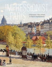 Book cover of Impressionist Paris: A Panoramic View of Paris in French Impressionism, featuring Claude Monet's painting titled 'Quai du Louvre'. Published by Hannibal Books.