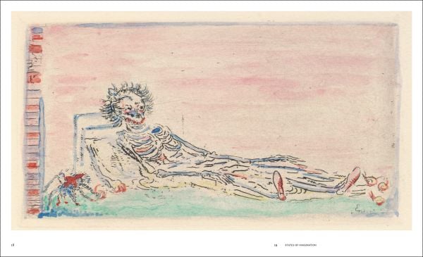 Book cover of James Ensor and the Graphic Experiment, with two figures carrying trays with severed heads. Published by Hannibal Books.