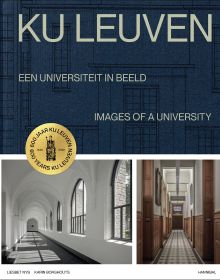 Book cover of KU Leuven: Images of a University, featuring the hallways of the building. Published by Hannibal Books.