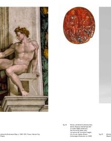 Book cover of Michelangelo and Men: The Male Body in the Life and Work of Michelangelo; featuring a anatomical drawing. Published by Hannibal Books.