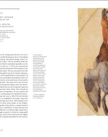 Book cover of Drawings and Watercolours in the Calouste Gulbenkian Collection; featuring a watercolour of three figures: two dancing and one seated. Published by Fundação Calouste Gulbenkian.