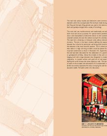 Chinese interior room with dark wood furniture, on cover of 'Furnishing the Gracious Chinese Home', by CA Publishing.