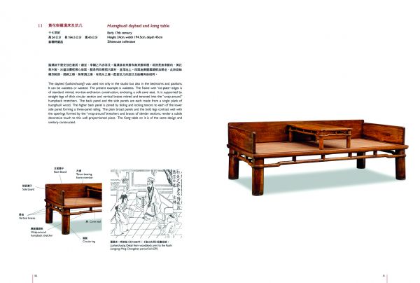 Chinese interior room with dark wood furniture, on cover of 'Furnishing the Gracious Chinese Home', by CA Publishing.