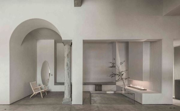 Book cover of Contemporary Wabi-Sabi Style, featuring an interior living space in brown tones, with mosaic fronted cabinet. Published by Artpower International.