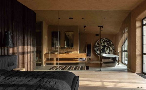 Book cover of Contemporary Wabi-Sabi Style, featuring an interior living space in brown tones, with mosaic fronted cabinet. Published by Artpower International.