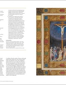 Book cover of European Illuminated Manuscripts in the Calouste Gulbenkian Collection: featuring an illuminated manuscript of medieval scribe at altar. Published by Fundação Calouste Gulbenkian.