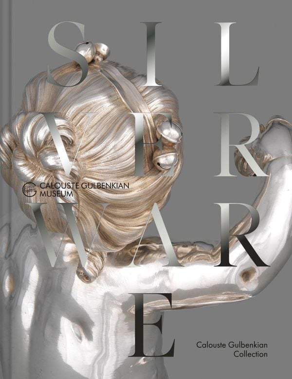 Book cover of The French Silverware in the Calouste Gulbenkian Collection; featuring a silver figure of a child. Published by Fundação Calouste Gulbenkian.