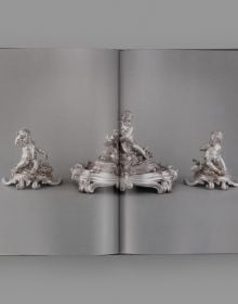 Book cover of The French Silverware in the Calouste Gulbenkian Collection; featuring a silver figure of a child. Published by Fundação Calouste Gulbenkian.