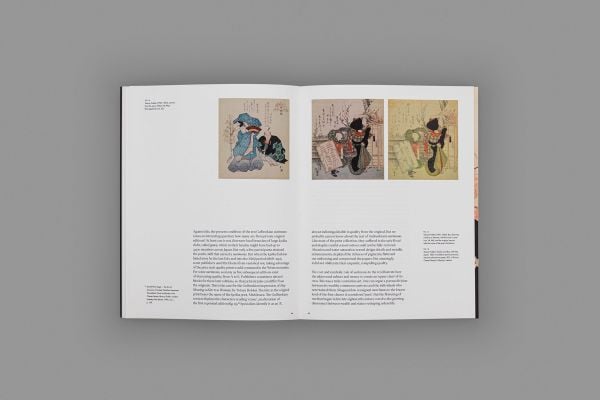 Book cover of Floating world: 'ukiyo-e' Japanese Prints; featuring a Japanese artwork of two figures in traditional dress. Published by Fundação Calouste Gulbenkian.