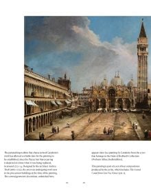 Book cover of Splendour in Venice: From Canaletto to Guardi; featuring a painting of the Rialto Bridge spanning the Grand Canal. Published by Fundação Calouste Gulbenkian.