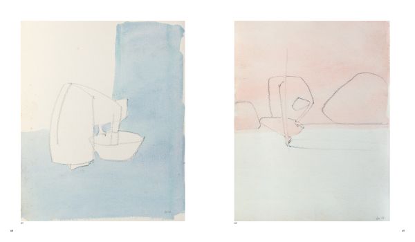 Book cover of Maria Lai, Mending Pain Weaving Hope, featuring pieces of wood threaded with string. Published by 5 Continents Editions.