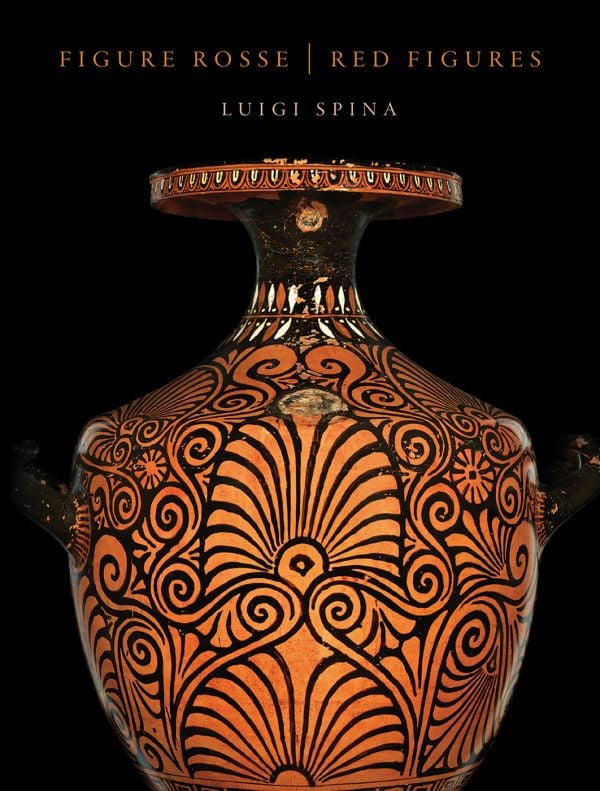 Book cover of Red Figures: Vase Painting At The Museo Ridola, Matera, with a terracotta vase painting with black patterns. Published by Editions Norma.