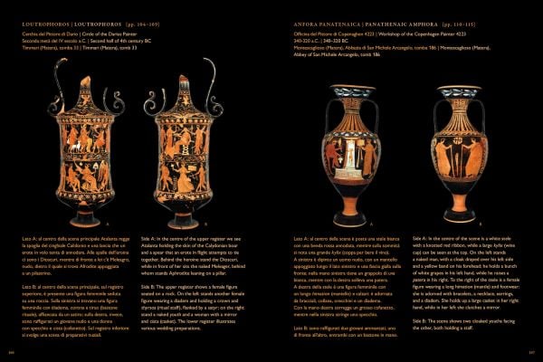 Book cover of Red Figures: Vase Painting At The Museo Ridola, Matera, with a terracotta vase painting with black patterns. Published by Editions Norma.