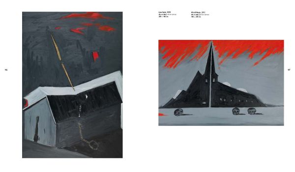 Book cover of Enzo Cucchi, The Poet and the Magician, featuring a yellow and white pattern. Published by 5 Continents Editions.