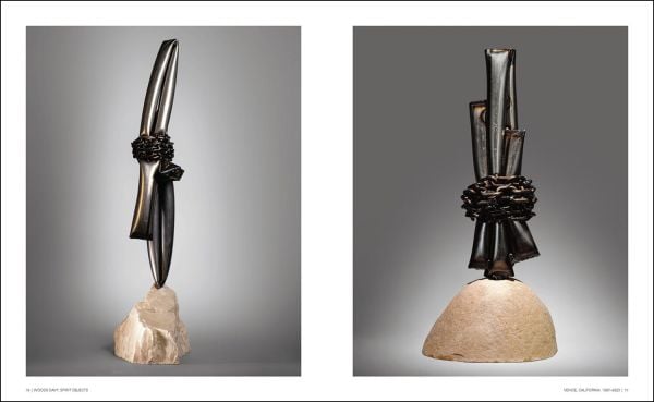 Book cover of Woods Davy: Sculptures, with a sculpture made of individual stones that look like they are floating on air. Published by 5 Continents Editions.