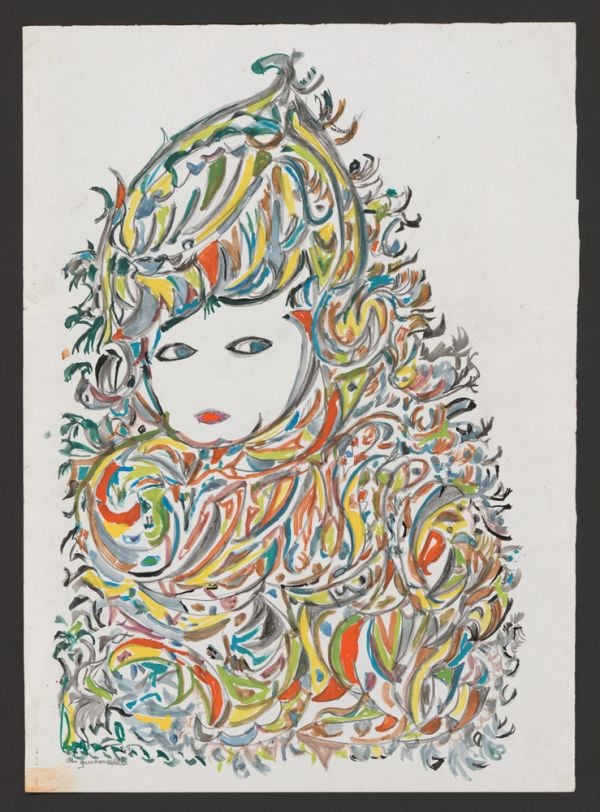 Beige book cover of Faces, with a painting of face with large chin, in brown-orange. Published by 5 Continents Editions.