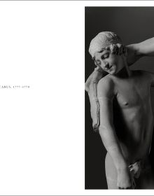 Book cover of Canova. Four Tempos: Volume IV: Sculptures from the Gypsotheca of Possagno, with a plaster cast of nude male figure holding sword. Published by 5 Continents Editions.