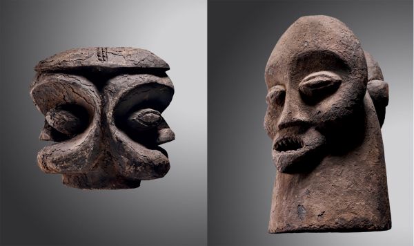 Book cover of Art of the Cameroon Grasslands, with a carved wood nude female figure. Published by 5 Continents Editions.