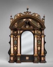 Book cover of The Decorative Arts II – Fondation Gandur pour l’Art: Savoir-faire and the art of living; featuring a decoratively painted cupboard. Published by 5 Continents Editions.