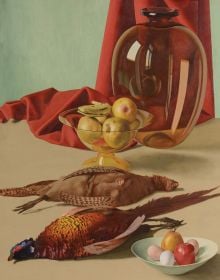 Book cover of Ugo Celada: A Discovery Hiding in Plain Sight, with a painting of a girl in red dress, sitting on a chair with book on lap. Published by Franco Maria Ricci editore.