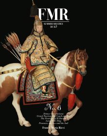 Book cover of FMR No. 6: Summer Solstice 2023, with Giuseppe Castiglione's painting of Qianlong Emperor in ceremonial armor on horseback. Published by Franco Maria Ricci editore.