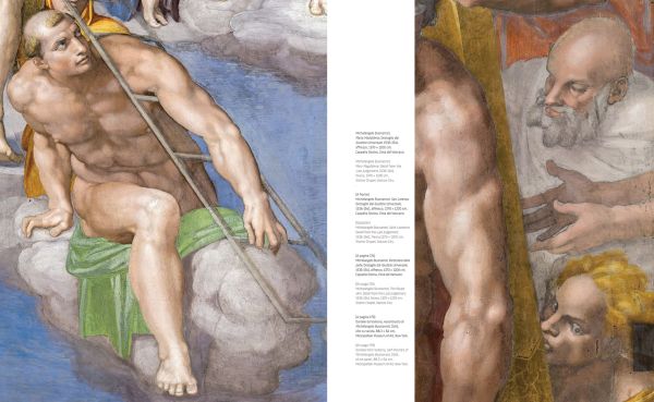 Book cover of Mary Magdalene in Michelangelo's Judgement; featuring detail of the Sistine Chapel fresco. Published by Scripta Maneant Editori.