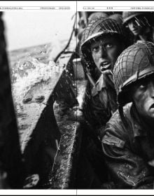 Book cover of We Are At War; with newspaper articles and brown document folders. Published by L'Artiere.