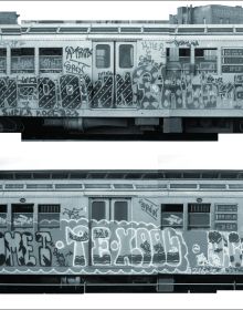 Book cover of Gordon Matta-Clark: NYC Graffiti Archive 1972/73, with a wall of random graffiti. Published by Beyond the Streets.
